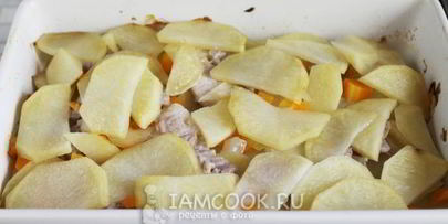 картошка с мясом слоями в духовке