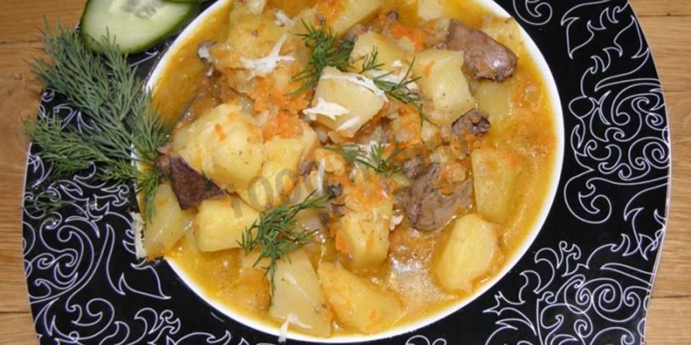 Рецепт картошка с печенью в духовке