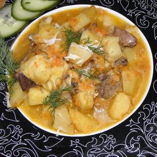 Картошка с печенью в духовке