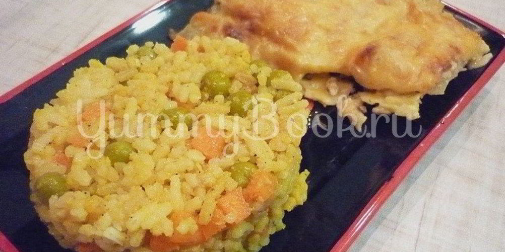 Рецепт нежный рис с простыми овощами