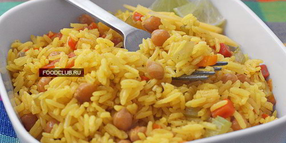Рецепт постный рис с овощами и нутом