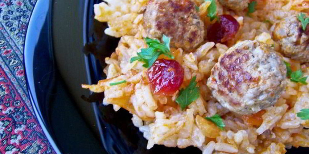 Рецепт пряный рис с мясными шариками