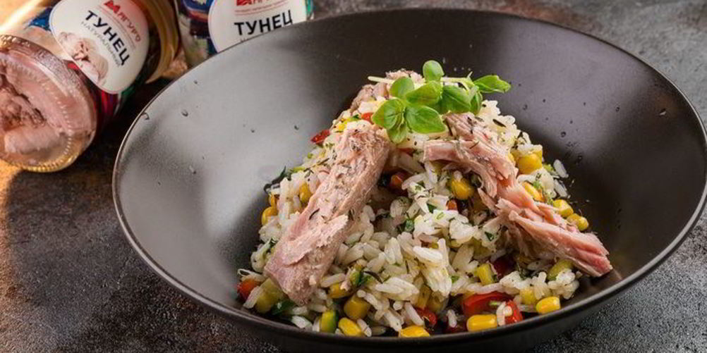 Рецепт радужный рис с тунцом
