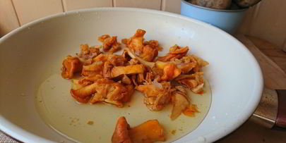 рифленый картофель с лисичками