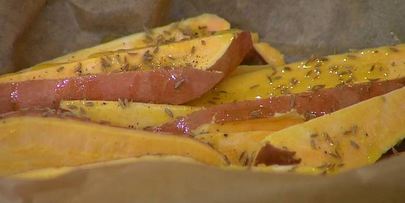 рис с бататом, клюквой и гранатом