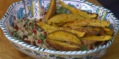 рис с бататом, клюквой и гранатом