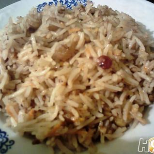 Рис с грецким орехом и апельсином