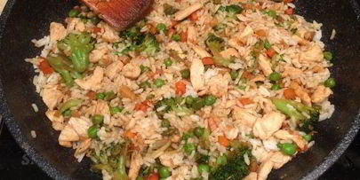 рис с курицей и брокколи