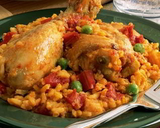 Рис с курицей маринованной в вине