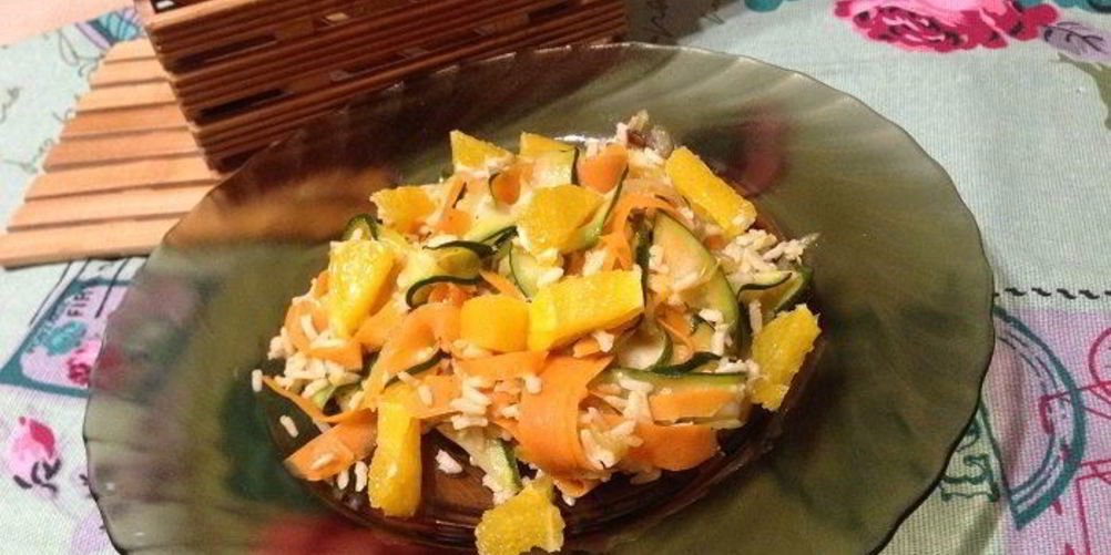 Рецепт рис с морковкой, цуккини и апельсином