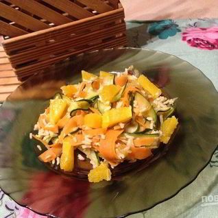 Рис с морковкой, цуккини и апельсином