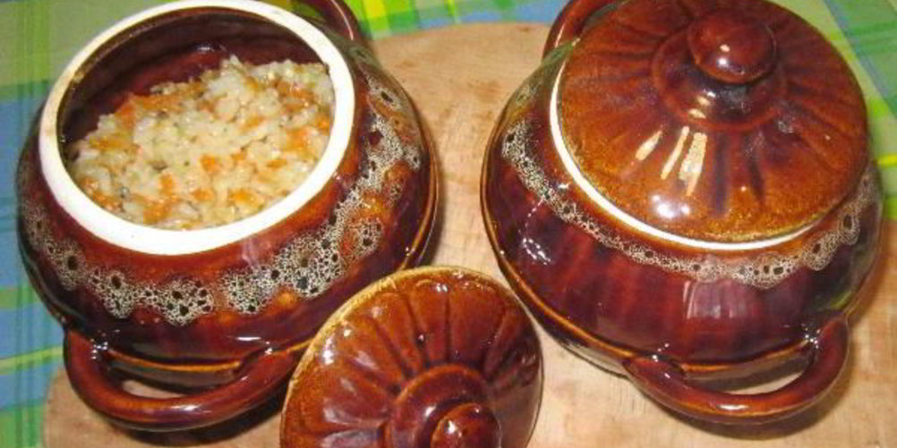 Рецепт рис с мясом в горшочках