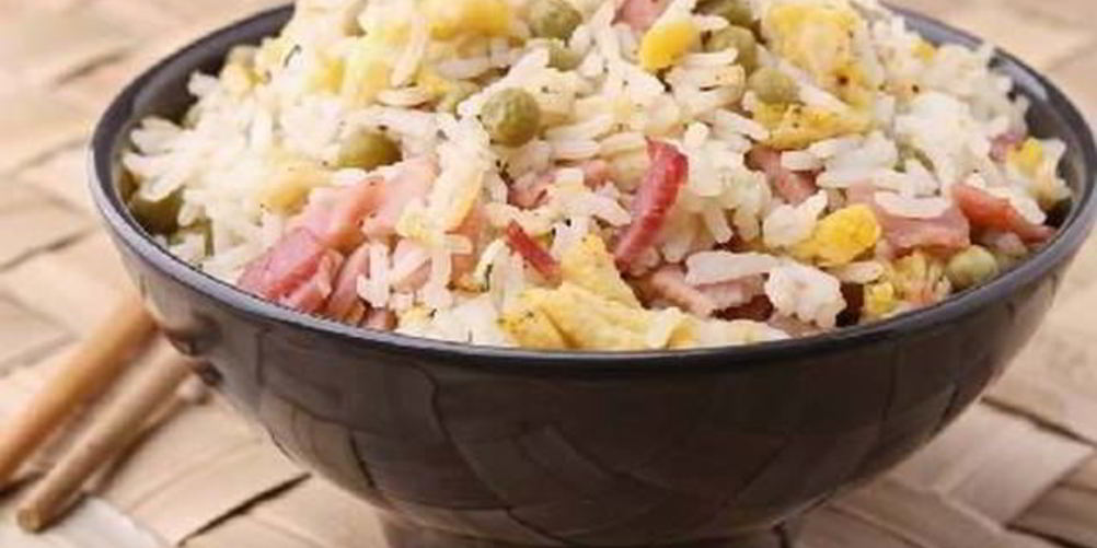 Рецепт рис с овощами и беконом