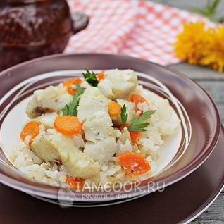 Рис с рыбой в горшочке