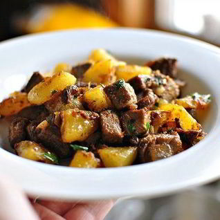 Жареная картошка с мясом