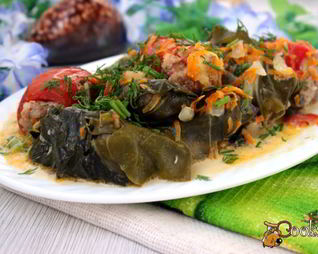 Голубцы из мангольда с фаршированными овощами