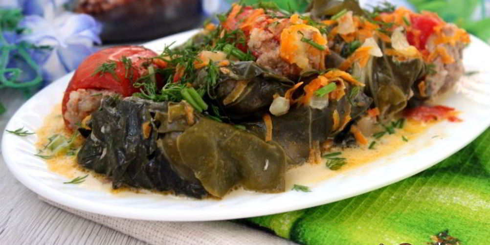 Рецепт голубцы из мангольда с фаршированными овощами