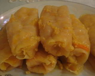 Постные голубцы с кукурузной крупой