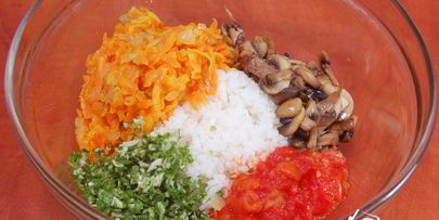 постные голубцы с овощами и шампиньонами