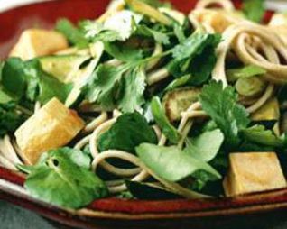 Гречневая лапша с овощами и тофу