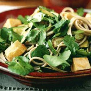 Гречневая лапша с овощами и тофу