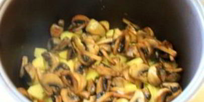 грибы с овощами в мультиварке