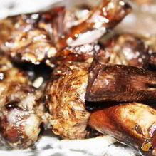 Рецепт Луговые шампиньоны в жировой сетке на мангале