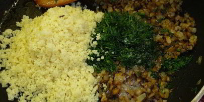 шампиньоны, фаршированные кускусом