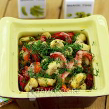 Рецепт Шампиньоны с болгарским перцем и пармезаном