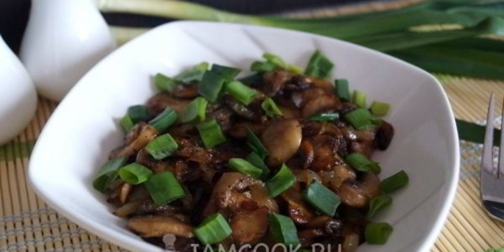 Рецепт жареные шампиньоны с луком