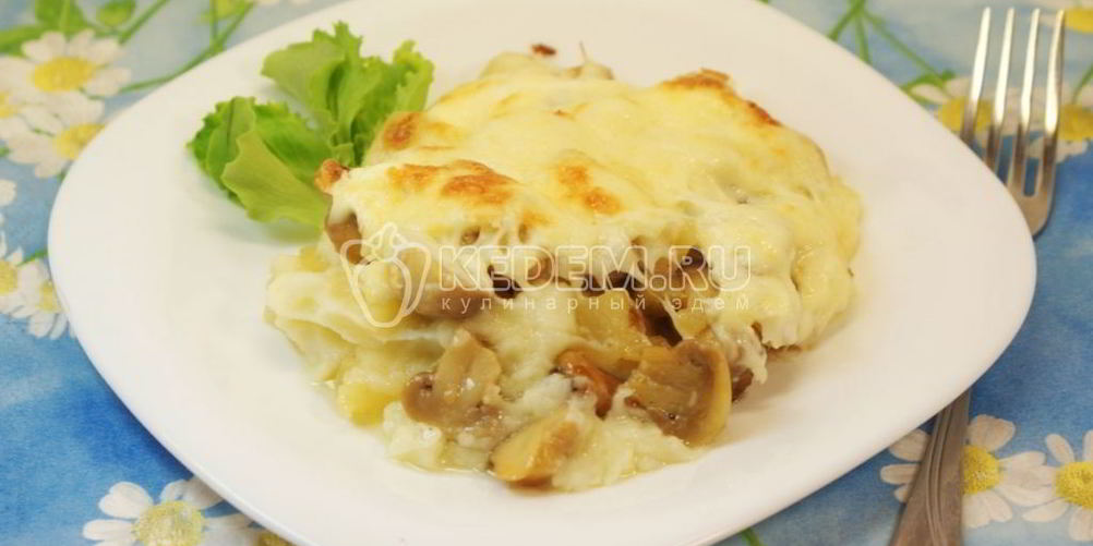 Рецепт картофельное пюре под шампиньонами