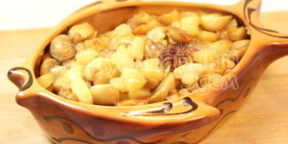 картофельное пюре под шампиньонами