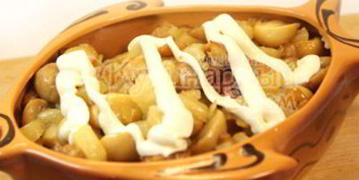 картофельное пюре под шампиньонами