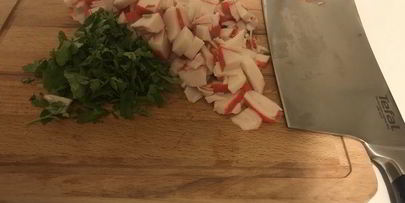 картофельное пюре с крабовым мясом