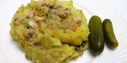 картофельное пюре с лососем в мультиварке