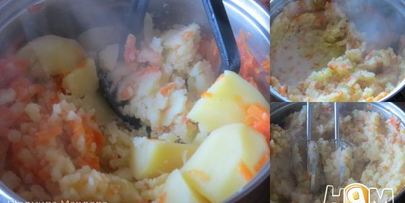картофельное пюре с морковью и сыром пармезан