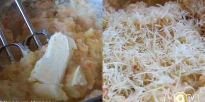 картофельное пюре с морковью и сыром пармезан