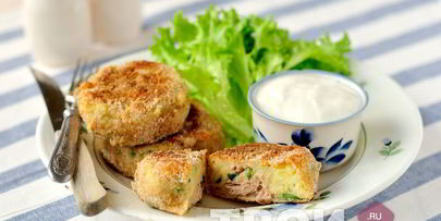 котлетки из картофеля и тунца