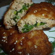 Рецепт Котлетки с черемшой и петрушкой