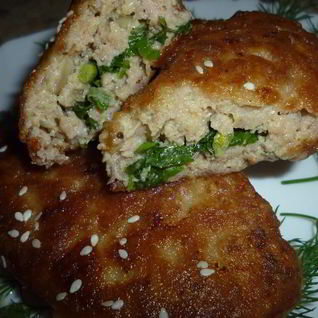 Котлетки с черемшой и петрушкой