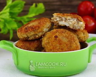 Котлеты из консервы сайры с рисом
