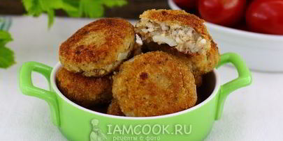 котлеты из консервы сайры с рисом