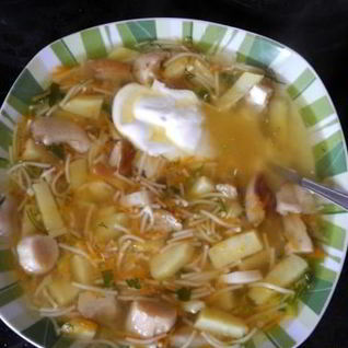 Лапша с белыми грибами