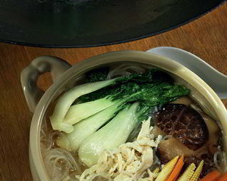 Лапша с курицей и шиитаке