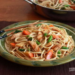 Лапша с соусом терияки