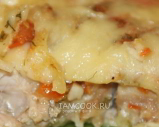 Лазанья с курицей и грибами