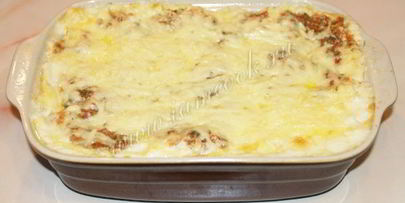 лазанья с курицей и грибами