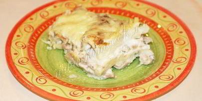лазанья с курицей и грибами