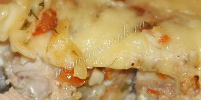 лазанья с курицей и грибами