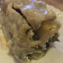 Рецепт Каннеллони с курицей и шпинатом